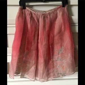 Giorgio Armani coral striped silk organza skirt